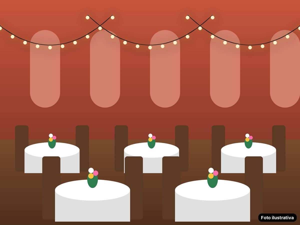Salão montado para festa