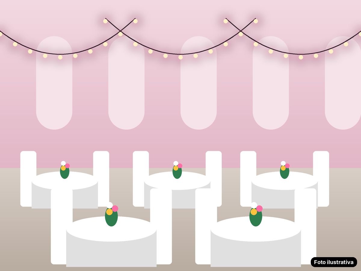 Salão montado para festa