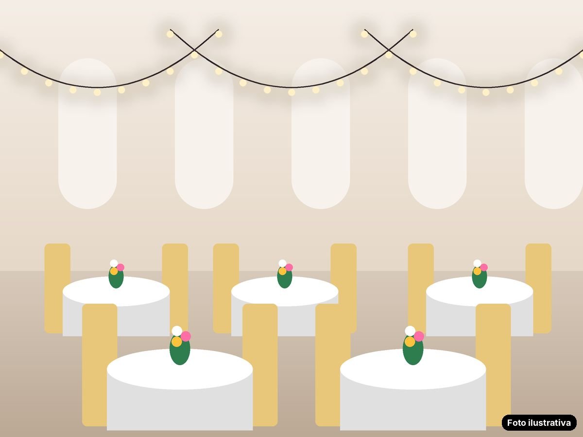 Salão montado para festa